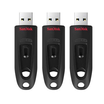 SanDisk Ultra 64GB USB 3.0 Flash Drive 3-pack, Computers en Software, USB Sticks, Ophalen of Verzenden, Nieuw, Overige merken