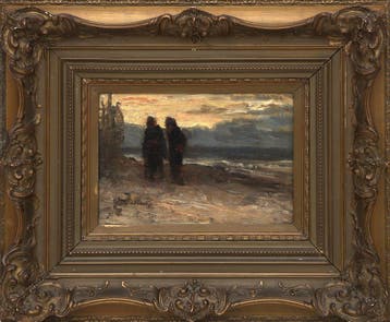 Jozef Israëls (1824-1911), Strandgezicht met twee personen