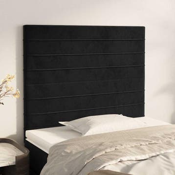 vidaXL Hoofdbord zwart 90x5x118/128 cm fluweel, Verzenden, Nieuw, Zwart, Stof