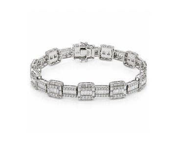 Tennis armband - 18 karaat Witgoud - 10.50ct. tw. - Diamant