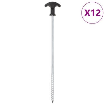 vidaXL Tentharingen 12 st Ø7 mm 30 cm gegalvaniseerd staal, Verzenden, Nieuw