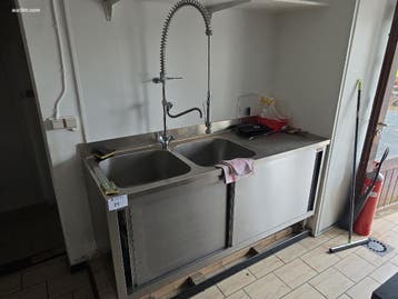 Inox spoeltafel met onderkast Diamond, Nieuw in verpakking