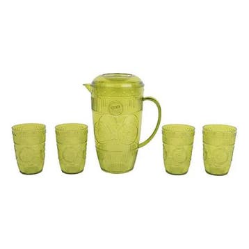 Waterkan set | Decoris | 5-delig (Kunststof, Lichtgroen), Verzenden, Nieuw