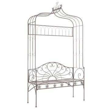 vidaXL Tuinbank 122 cm ijzer antiekbruin, Tuin en Terras, Tuinbanken, Verzenden, Nieuw, Metaal