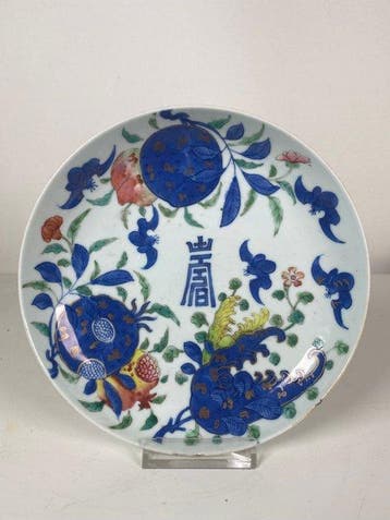 Bord - Porselein - Schotel met Jiajing-merkteken
