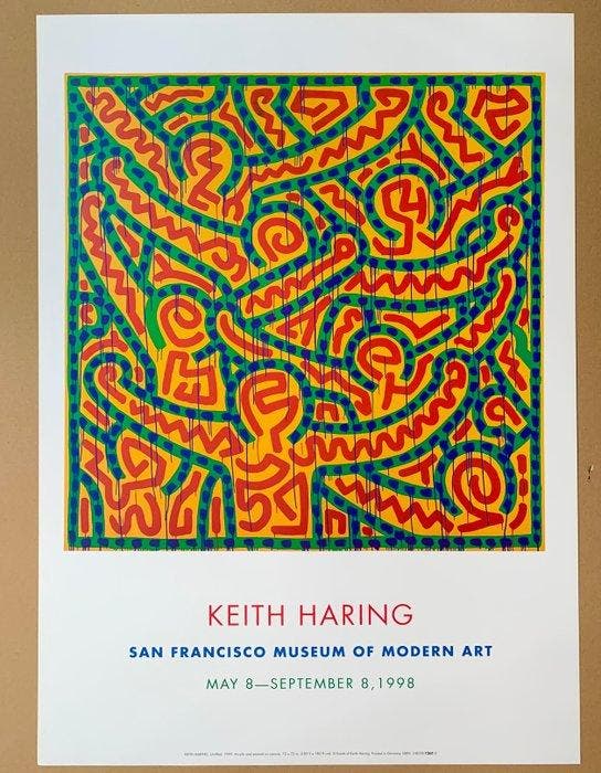Keith Haring (after) - Untitled 1998 - Pop Art Print -, Antiek en Kunst, Kunst | Tekeningen en Foto's