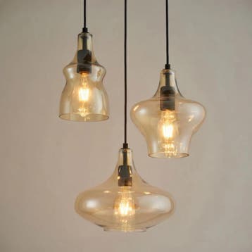 Design Hanglamp Aurello – Amber Glas -  Woonkamer - eetkamer, Verzenden, Nieuw, Glas