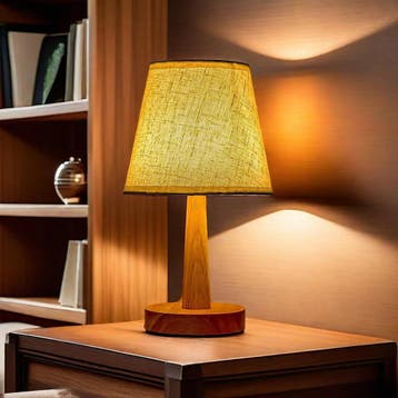 Stoffen Tafellamp Japans Design met Houten Basis, Verzenden, Nieuw