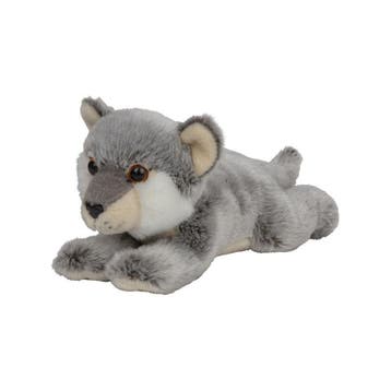 Nature Planet wolf knuffel - liggend - pluche - 33 cm, Verzenden, Nieuw