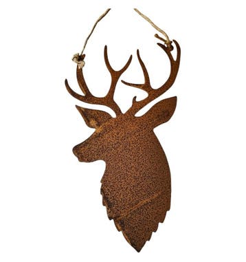 Rustieke Roest Metalen Hanger met Hertenkop - 29 cm, Verzenden, Nieuw
