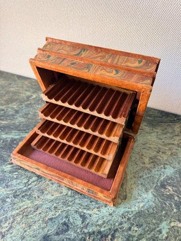 Zonder minimumprijs - Sigarettendoos - Leder, Hout, Papier,, Verzamelen, Nieuw
