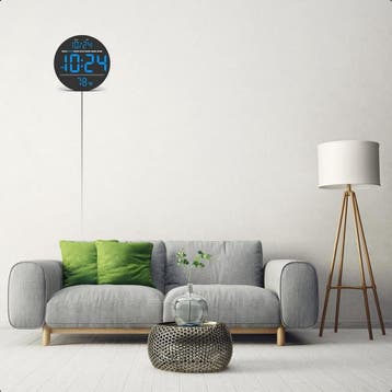 Tyme Digitale Wandklok LED - 20cm - Stil - Automatische, Ophalen of Verzenden, Zo goed als nieuw