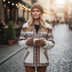 Alpaca wollen trui dames, alpacawol trui voor dames unisex, Bruin, Verzenden, Maat 42/44 (L), Nieuw