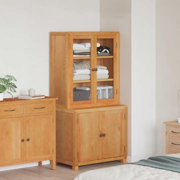 vidaXL Opslagmeubel Set 2 st Bruin 80 x 50 x 160 cm Massief, Verzenden, Nieuw