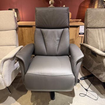 Sta-op Relaxfauteuil Initio - Leder Antraciet - Pronto Wonen, Huis en Inrichting, Nieuw, Ophalen of Verzenden, Modern, 50 tot 75 cm