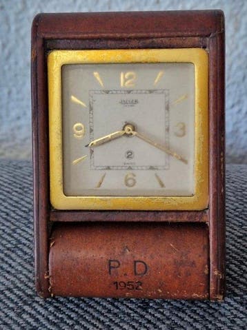 Bureauklok - Jaeger-LeCoultre - - Vachettaleer - 1950-1960, Antiek en Kunst
