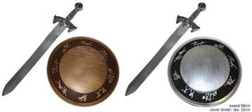 Wapenset schild & zwaard Ridder Deluxe brons/zilverkleurig, Ophalen of Verzenden, Nieuw