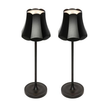 Set van 2 retro tafellampen zwart oplaadbaar IP44 - Granny, Verzenden, Nieuw