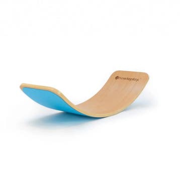 Houten balansbord Howtoplay - blauw vilt - nieuw, Verzenden, Nieuw