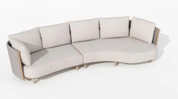 Luxe Loungeset bank aluminium met weersbestendige kussens, Tuin en Terras, Verzenden, Nieuw