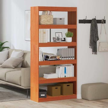 vidaXL Boekenkast Wasbruin 80 x 30 x 167,5 cm Massief, Huis en Inrichting, Kasten | Boekenkasten, Minder dan 50 cm, Verzenden