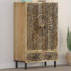 vidaXL buffetkast 60x33x100 cm massief mangohout, Huis en Inrichting, Verzenden, 100 tot 150 cm, Nieuw, 50 tot 100 cm