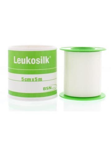 Leukosilk 5 cm x 5 m met klemring 1 stuk 1024, Verzenden, Nieuw