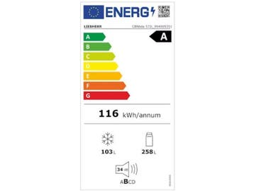Liebherr CBNBDA 572I-22 -  inhoud 258/103 liter - 3, Verzenden, Zo goed als nieuw