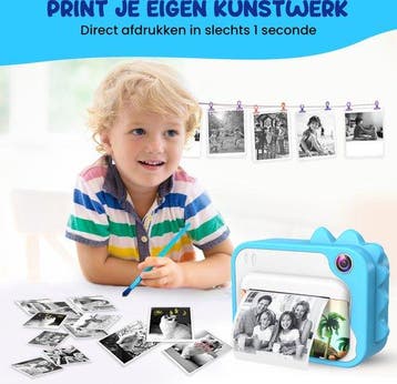 2dekans | K&L® 3 IN 1 Digitale Kindercamera + Instant print, Ophalen of Verzenden, Zo goed als nieuw