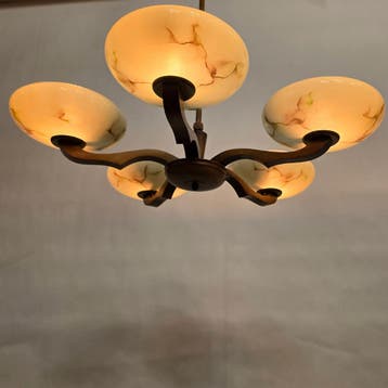 hanglamp gemarmerd 297 Refurbished, Huis en Inrichting, Ophalen, Gebruikt, Overige materialen, Vintage