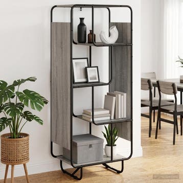 vidaXL buffetkast Grijs Sonoma 60 x 37,5 x 144 cm Bewerkt, Minder dan 50 cm, Verzenden, Nieuw, Minder dan 100 cm