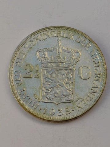 Nederland. Wilhelmina. 2 1/2 Gulden 1938 (Zonder