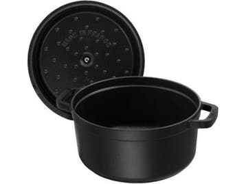 Staub Ronde Braadpan - Ø28 cm - Gietijzer - Zwart, Verzenden, Zo goed als nieuw