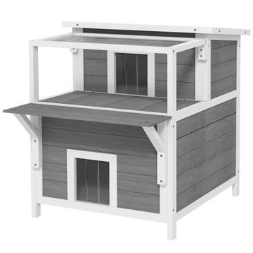 TRUUSK Kattenhol van Sparrenhout met Balkon - Ingangen - Voo, Verzenden, Nieuw
