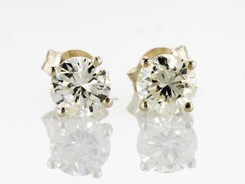 Oorbellen - 14 karaat Geel goud - 2.00ct. tw. Diamant, Nieuw