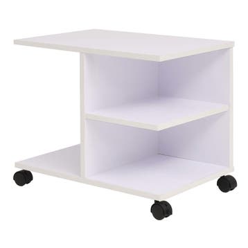 vidaXL Plankenkast verrijdbaar 50x35x42 cm wit, Verzenden, Nieuw, 50 tot 100 cm, Minder dan 100 cm