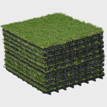 Outsunny Kunstgras Tegels Set van 10 - 30x30 cm - Comfortabe, Verzenden, Nieuw