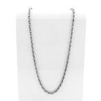 Zilveren fantasieschakel ketting, Sieraden, Tassen en Uiterlijk, Kettingen, Ophalen of Verzenden, Gebruikt, Overige kleuren, Zilver