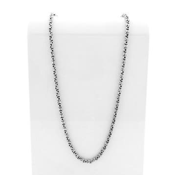 Zilveren fantasieschakel ketting, Sieraden, Tassen en Uiterlijk, Kettingen, Ophalen of Verzenden, Gebruikt, Zilver, Zilver