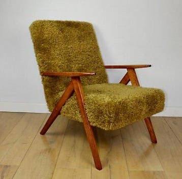 Lounge stoel - fauteuil - Beuken - Fauteuil Vintage B-310