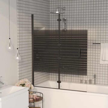 vidaXL Douchewand inklapbaar 100x140 cm ESG zwart, Verzenden, Nieuw
