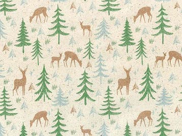 Inpakpapier Kerst Dennebomen Rendieren Groen, Ophalen of Verzenden, Nieuw, Overige typen