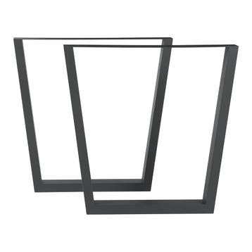Stalen onderstel Lalling set van 2 tafelpoot 72x55/75 cm zwa, Verzenden, Nieuw