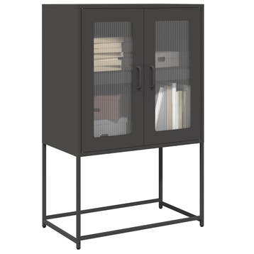vidaXL buffetkast 68x39x107 cm staal zwart, Verzenden, Nieuw, Metaal