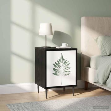 vidaXL Nachtkastje HANAU 2 st Zwart eiken 36 x 33 x 51 cm, Minder dan 45 cm, Verzenden, Nieuw, Minder dan 55 cm
