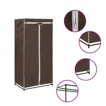 vidaXL Kledingkast 75x50x160 cm bruin, Verzenden, Nieuw