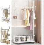 Verrijdbaar Kledingrek met Plank – Sterk en Ruimtebesparend, Verzenden, Nieuw