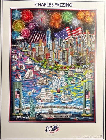 Charles Fazzino (1955) - SAIL 4TH (Official Commemorative