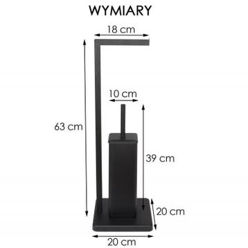WC rolhouder borstel zwart | 20x63cm | Nieuw | Scherpe Prijs, Huis en Inrichting, Badkamer | Badtextiel en Accessoires, Ophalen of Verzenden
