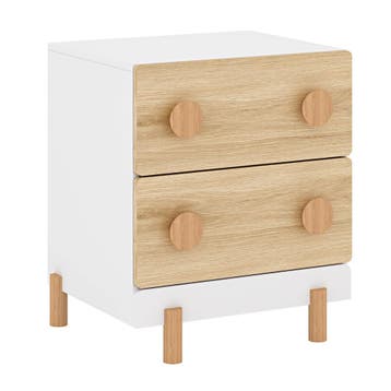 Kindernachtkastje Vaarentaa met 2 lades 47x40x35 cm eikenkle, Verzenden, Nieuw